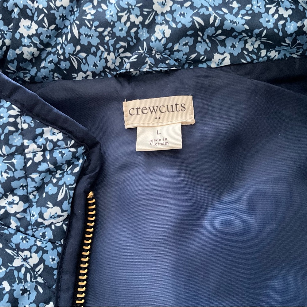SALE! J.Crew Size 10-12 Floral Quilted Zip Vest Flowers Fabric CrewCuts - Picture 3 of 9